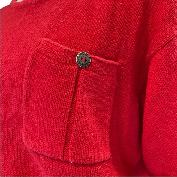 Vintage Y2K Victoria Jones Red Knit Cropped 3/4 Sleeve Knit Sweater Shirt Sz PM - Picture 8 of 16